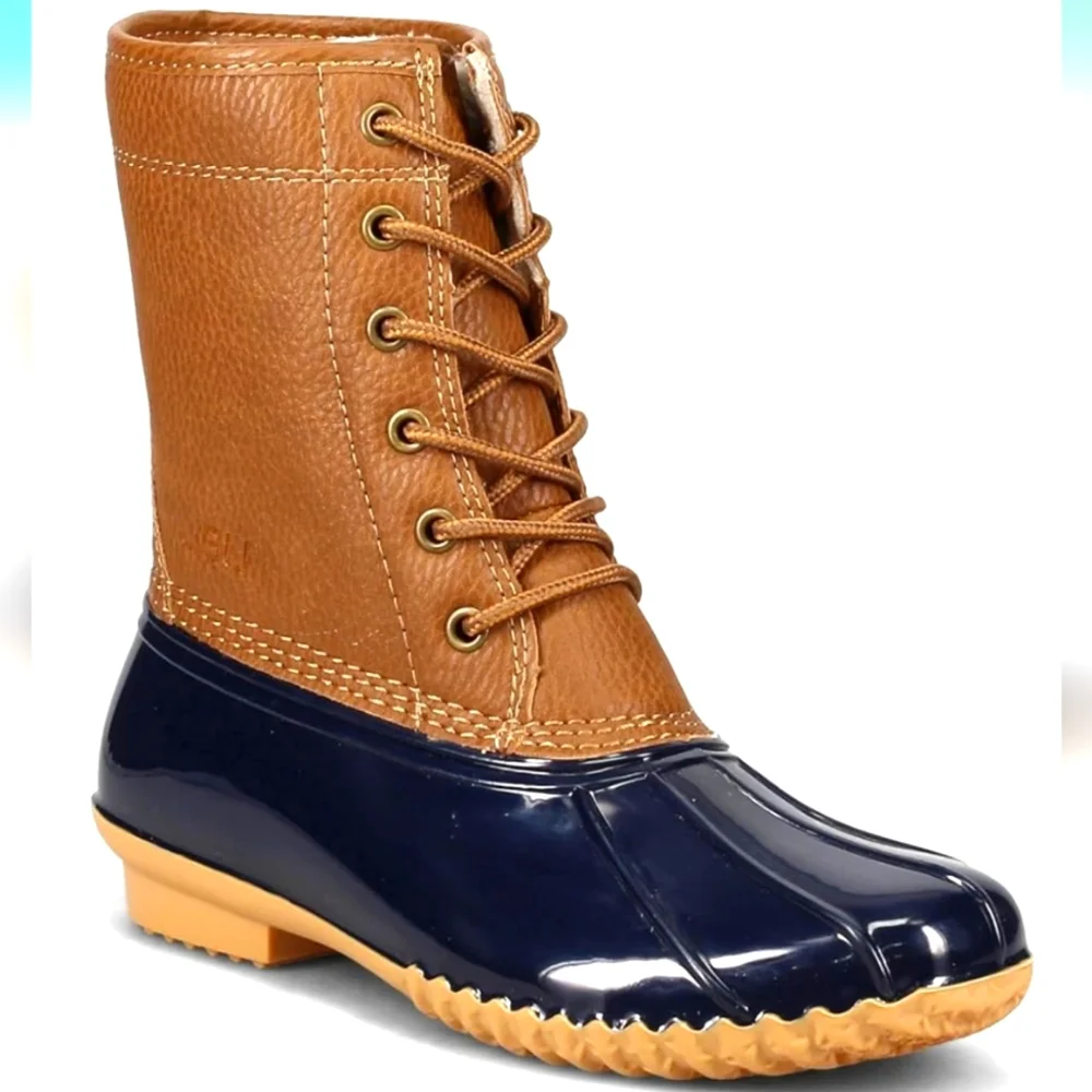 JBU by Jambu Maplewood Waterproof Mid-Calf Boot Navy blk/Tan 7 NEW